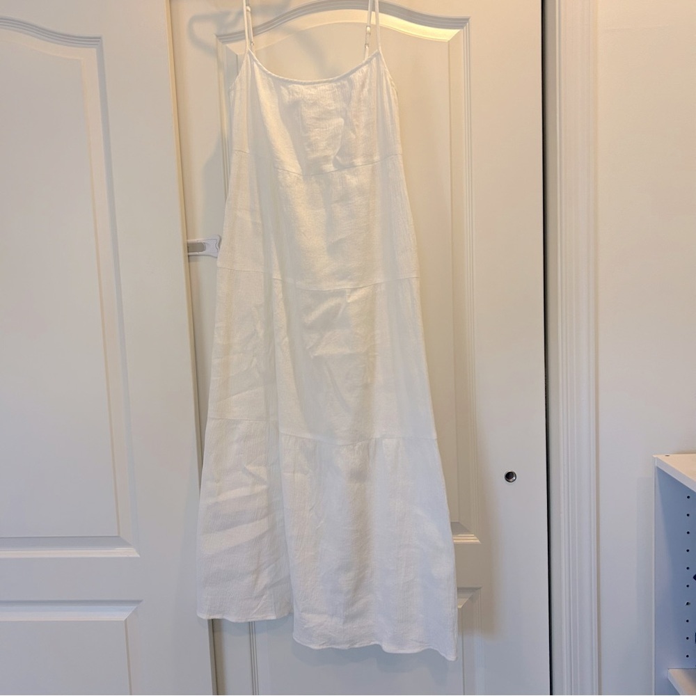Reformation Jeans White Tiered Gauze Organic Cotton Dress - Picture 2 of 7